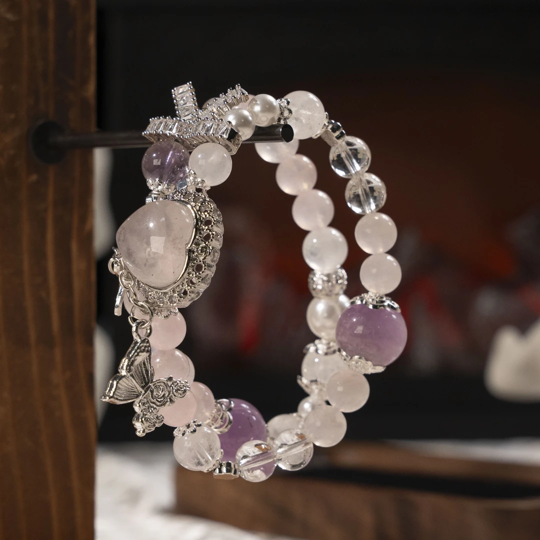 【若溪】满满家原创天然粉月光水晶手串多样性发货 发其一A2023