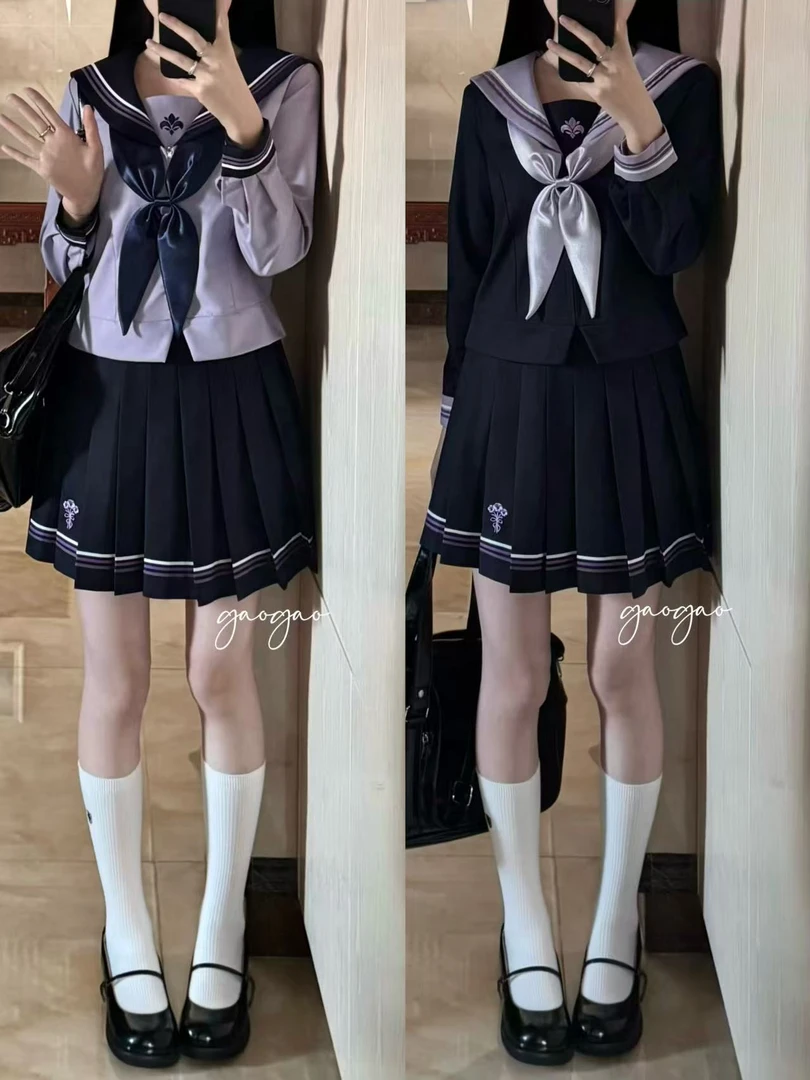 初樱社小紫堇小绀堇双子校供jk长袖制服女学生套装学院风日系新款