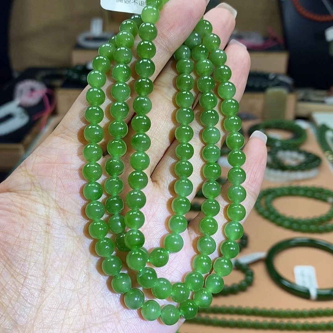 颈饰未镶嵌和田玉（碧玉）6mm