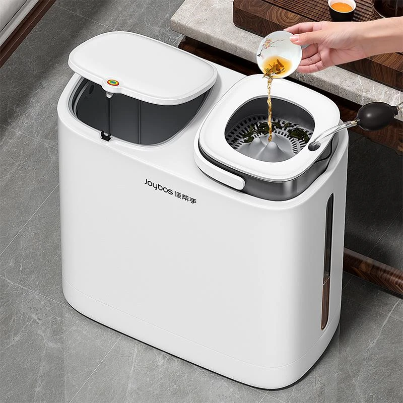 垃圾桶家用干湿分离带盖分类茶桶办公室专用轻奢大号茶水桶