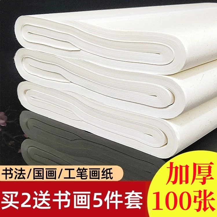 四尺六尺四开三尺毛笔字专用生宣半生熟书法国画工笔画熟宣纸
