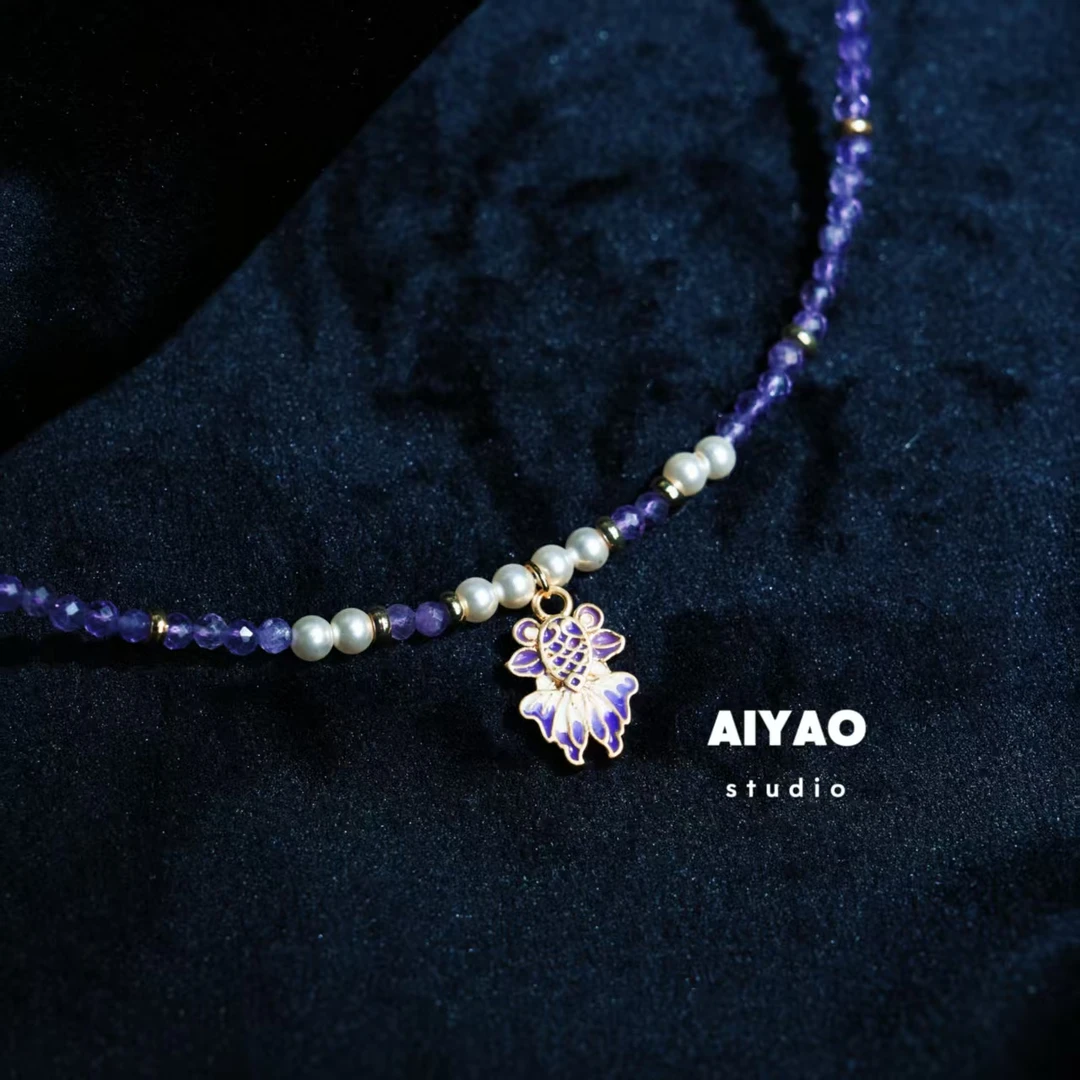 合金手链 【AIYAO】繁锦金鱼项链A80