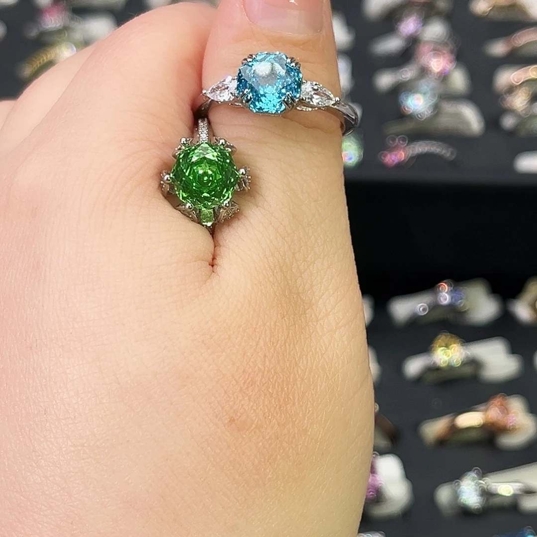 莫桑石非金属SH水滴迷宫两卡-21（换如图绿玫瑰，不是深绿）