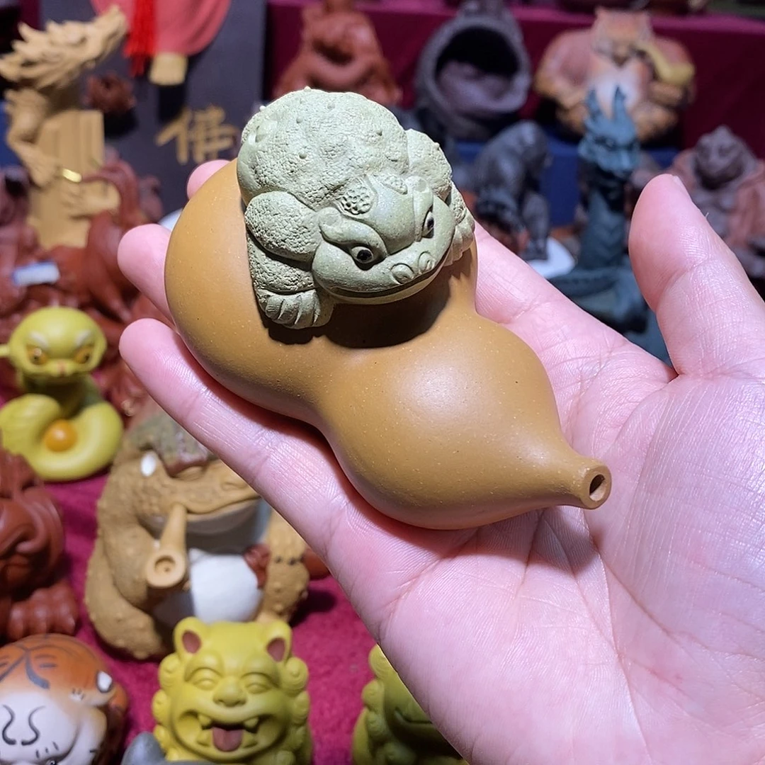 紫砂茶宠宜兴紫砂葫芦蟾