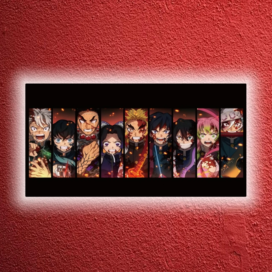 [D4]鬼灭之刃装饰画墙贴卧室宿舍背景墙贴动漫高清墙面PVC30*60