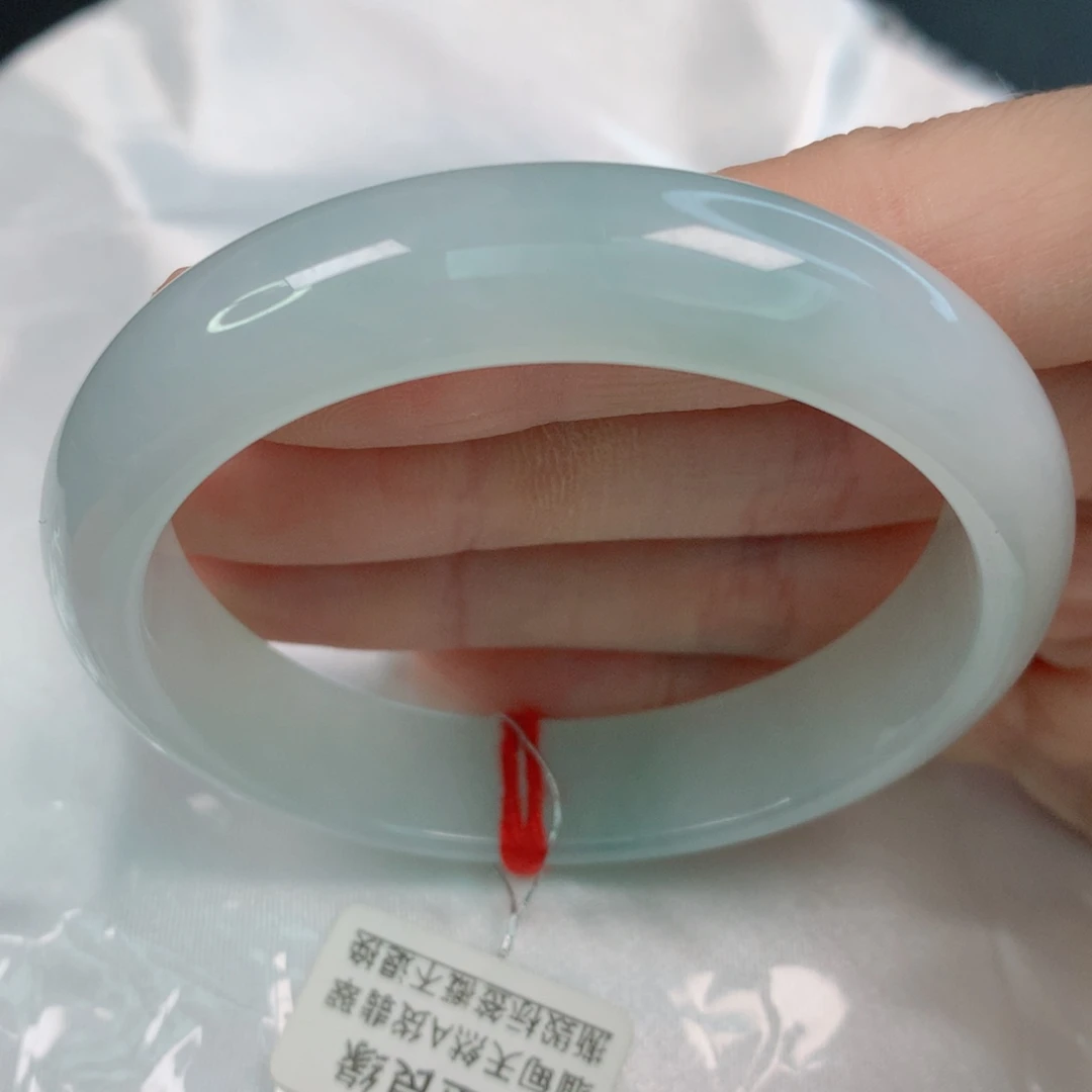 未镶嵌手镯翡翠53.3正圈，种水好，纯色细腻，强推，07