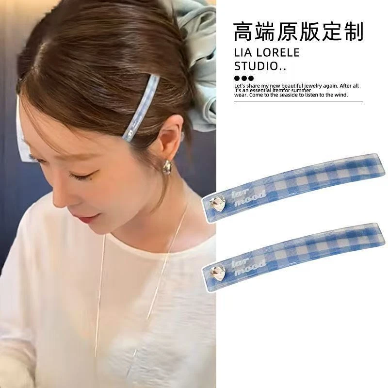 韩国东大门~洋气醋酸边夹bi备侧边刘海夹碎发夹简约时尚夹子发饰