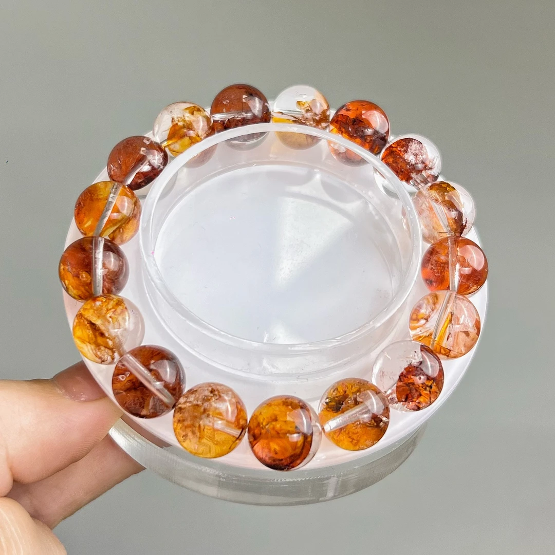 天然特A级高品巴西芬达胶花异象水晶手串 多样性发一