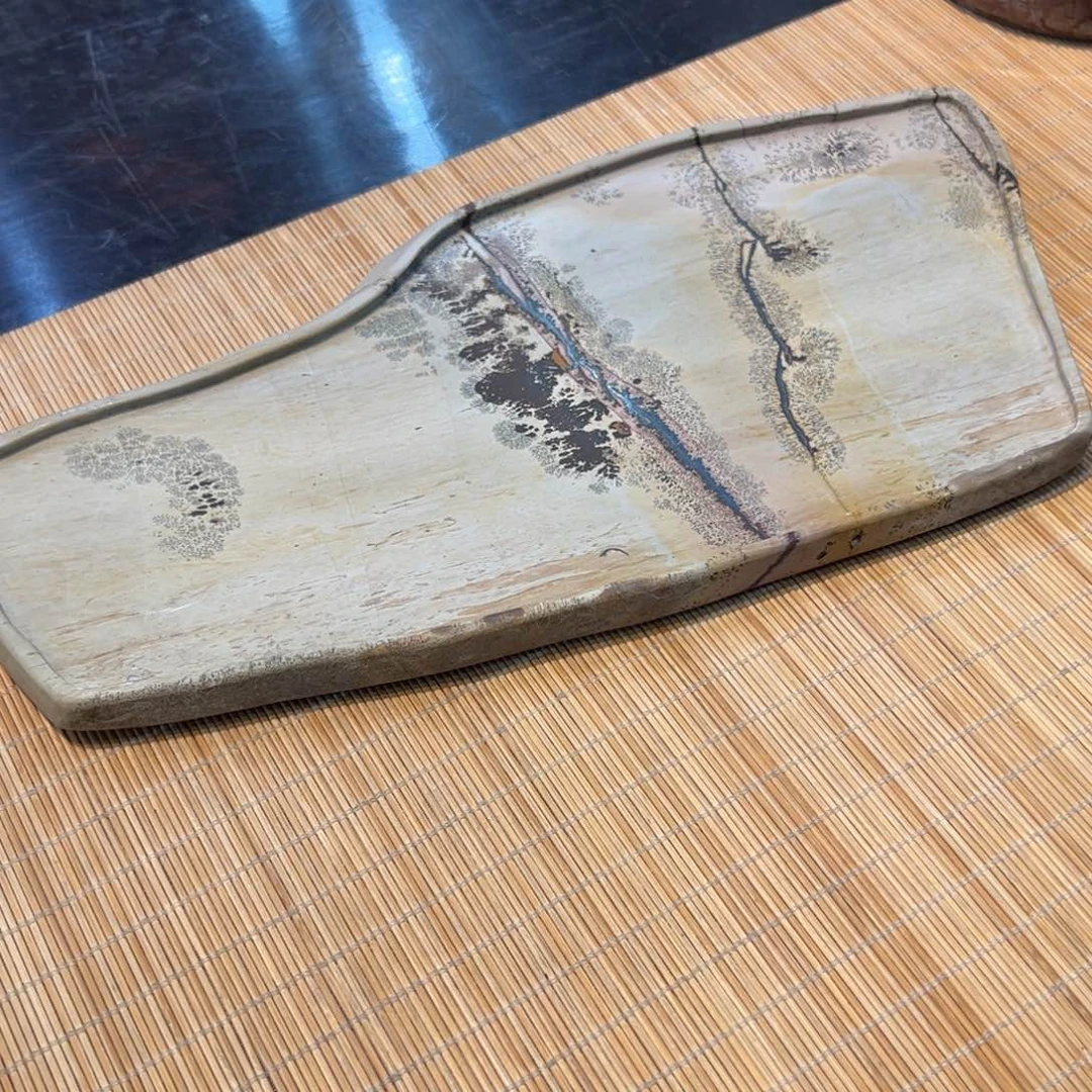 天然国画石干泡台27*13