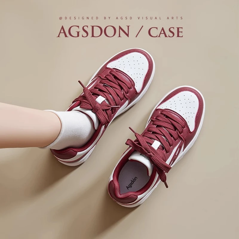 奥古狮登板鞋女款2025新款春季软底中式婚鞋本命年红色休闲运动鞋