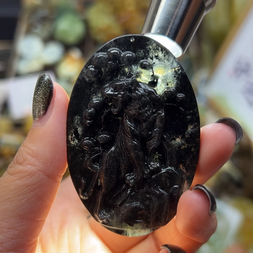 未镶嵌岫玉颈饰岫玉黑老虎