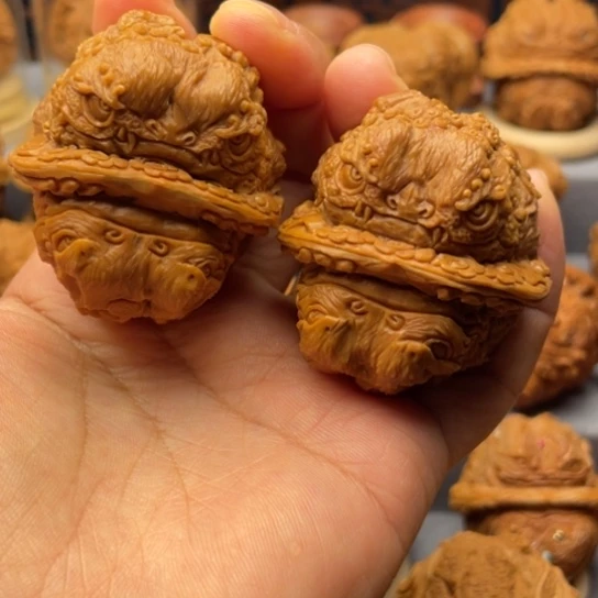 手串/手链核桃王*唐狮金蝉蛤蟆头核桃雕刻核桃