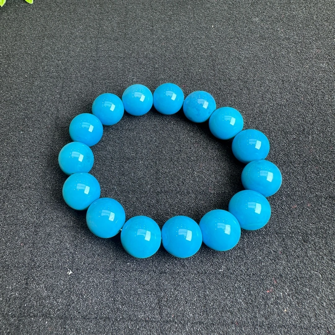 A5306幽蓝凝晶石玛瑙手串-卡14左右