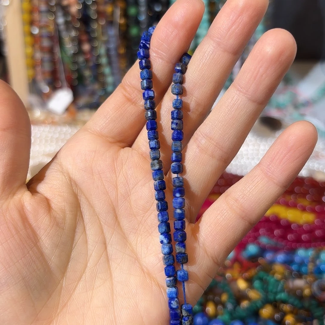 玛瑙/玉髓未镶嵌珠宝半成品青金方糖卡4一条