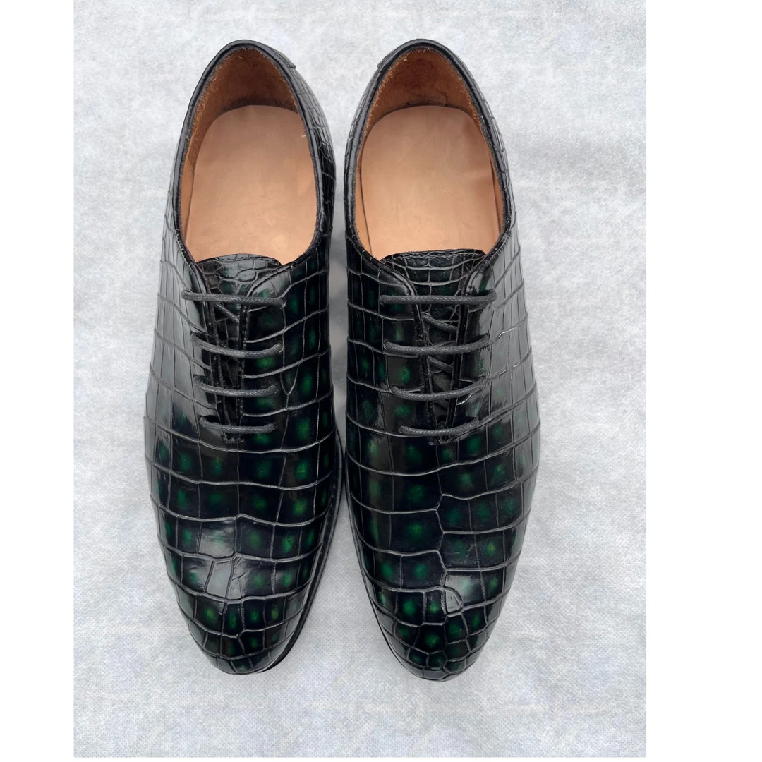 听主播口令公拍链接孤品断码鳄鱼皮鞋