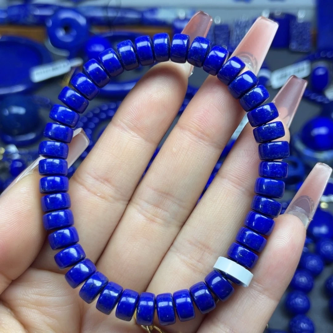青金石未镶嵌7x4直切手串