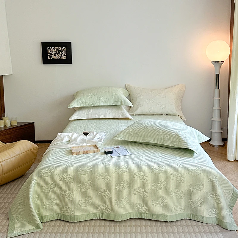 双面莱赛尔天丝高温水洗床盖毯a类夏季轻奢高级感纯色绗缝夏凉被