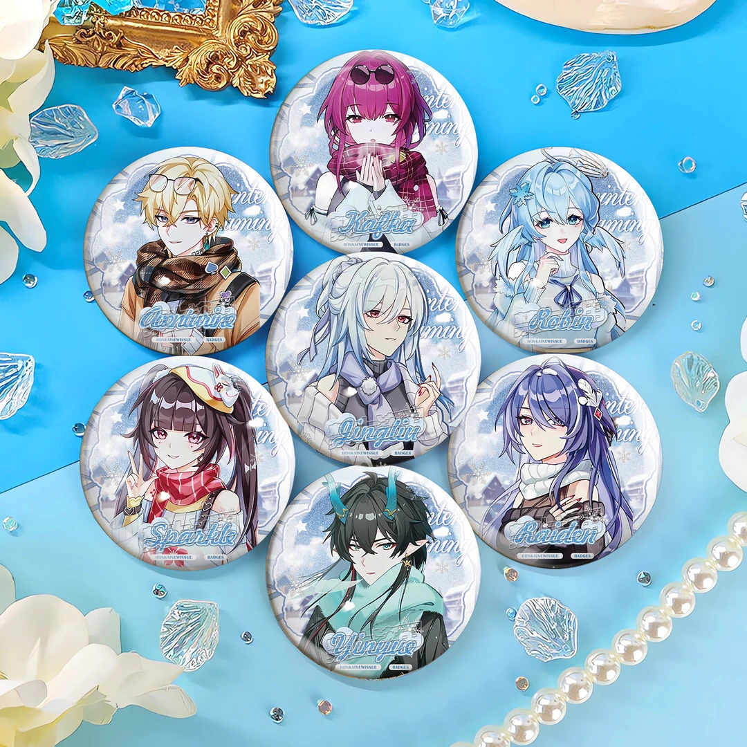 星铁周边新年同人吧唧谷子银葱徽章镜流更知鸟银月君黄泉二次元