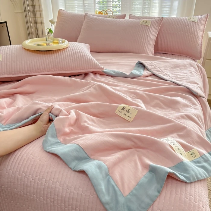 2025款新款纯棉双层纱床盖三件套床盖夏被四件套夏凉被凉感公主风