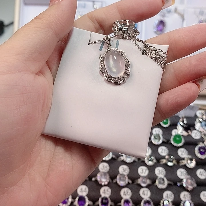 L***)银S925镶嵌戒指烟晶