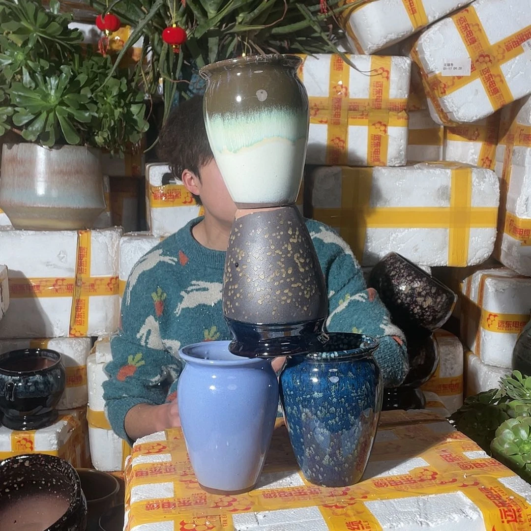 红陶宜兴紫砂花盆