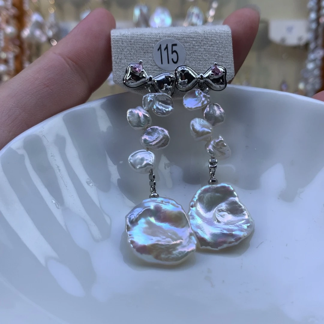 合金淡水珍珠耳环特价115号