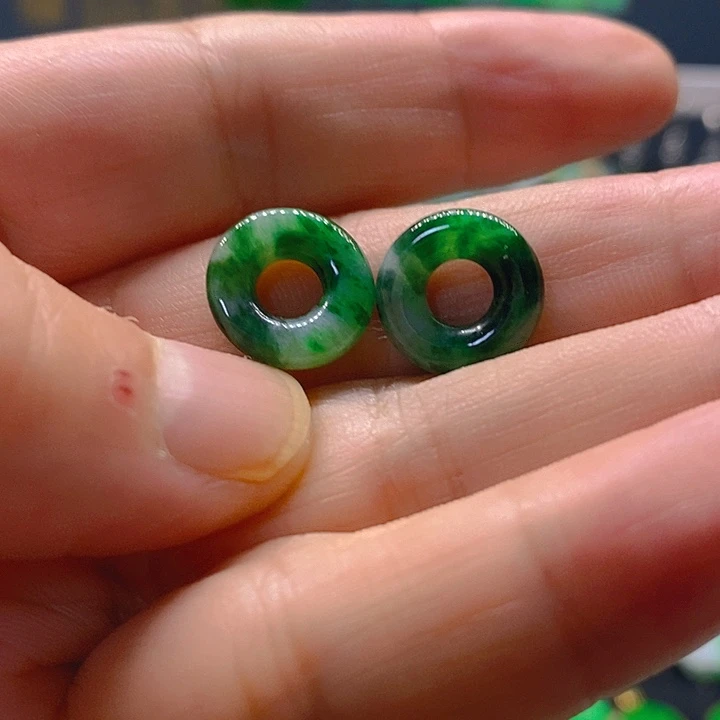 翡翠未镶嵌耳饰耳坠