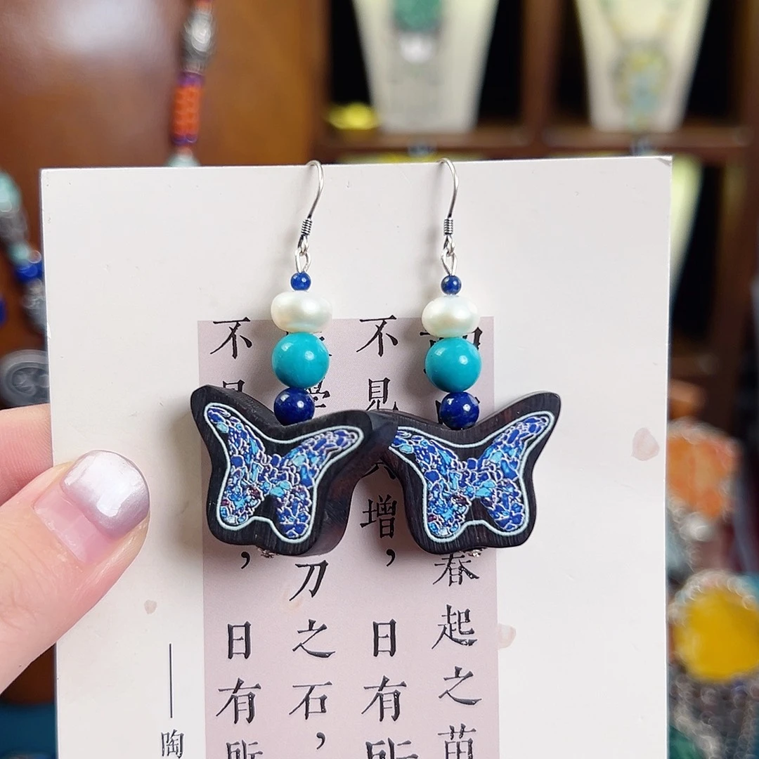 玛瑙未镶嵌挂件耳环