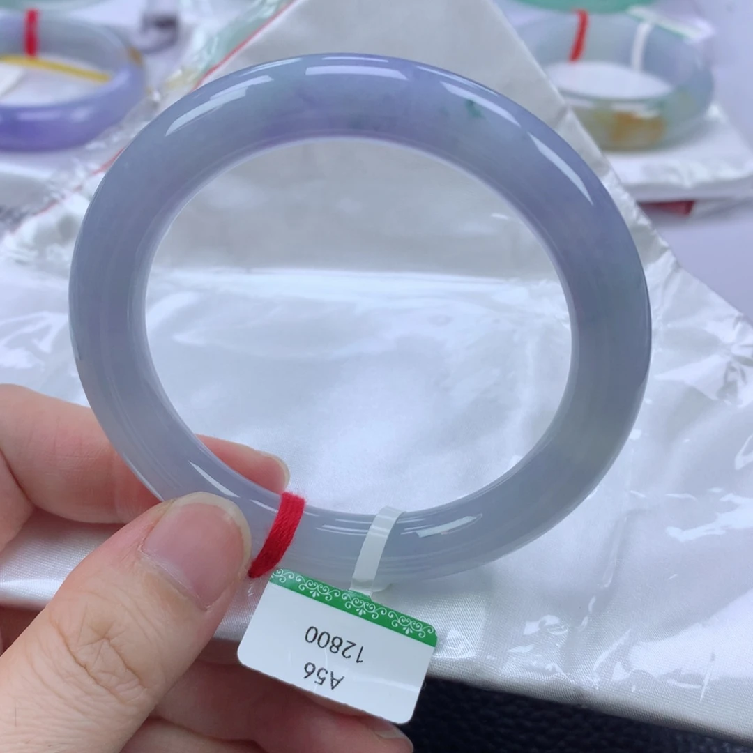 翡翠手镯未镶嵌缅甸天然翡翠手镯56圈口