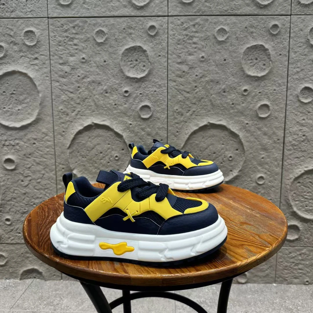 秋季板鞋时尚休闲鞋增高百搭运动风休闲鞋男士潮流鞋子运动鞋厚底