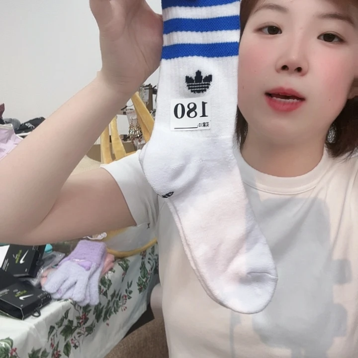 棉纶三醋酯纤维多叶草袜子180
