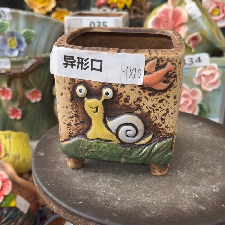 紫砂花盆粗陶材质多肉花盆