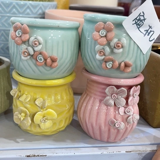 多肉绿植陶瓷花盆9.9包邮