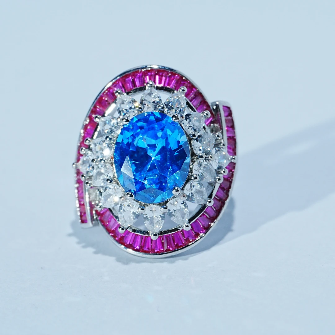 典藏轻奢-蓝宝石-高精切宝石戒指SG-155