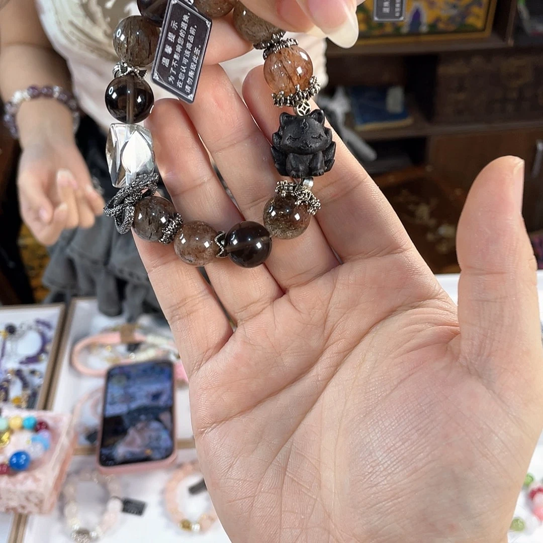 水晶手链银S925镀金镶嵌