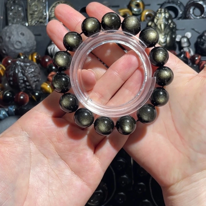 漫***黑曜岩未镶嵌手串