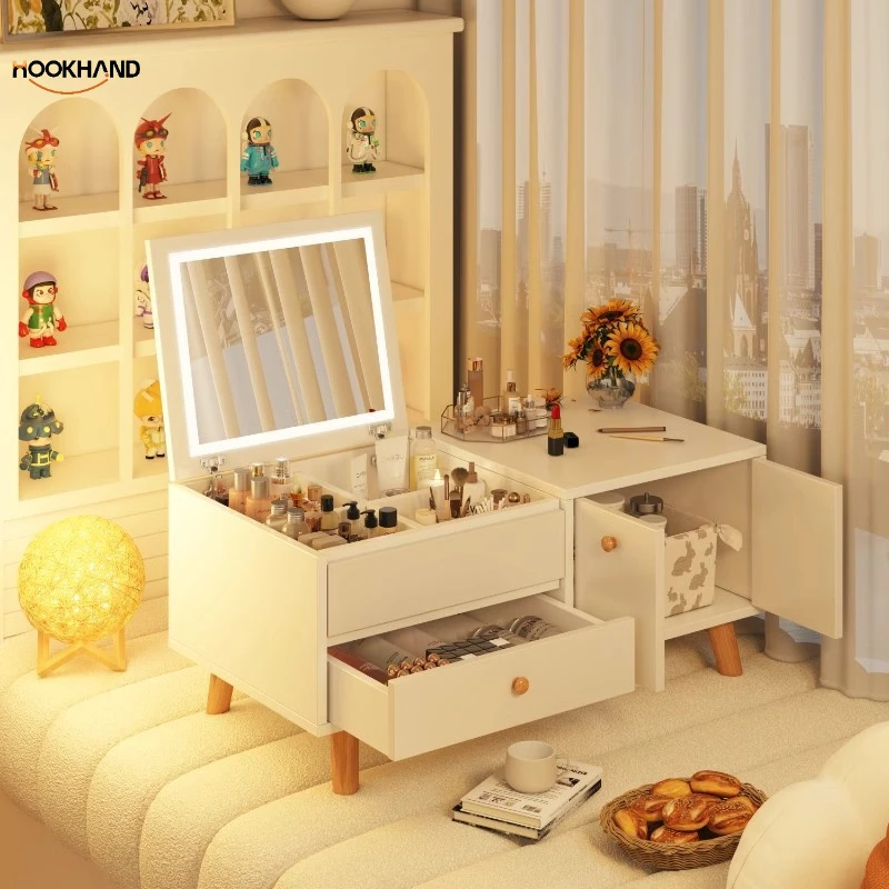 飘窗梳妆台卧室现代简约2025新款轻奢化妆桌收纳一体小户型化妆台