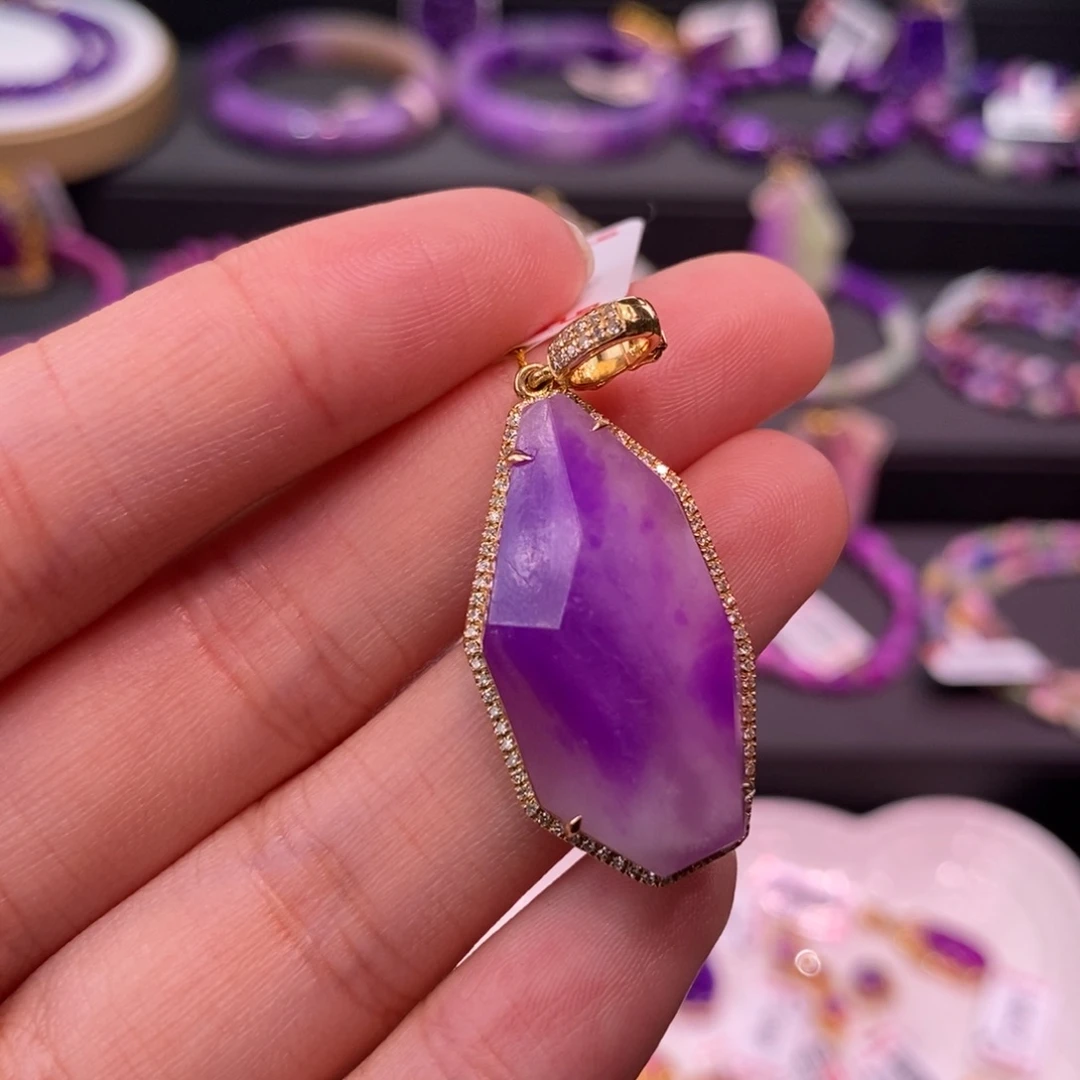 苏纪石（舒俱来）18K金镶嵌吊坠(不含链)