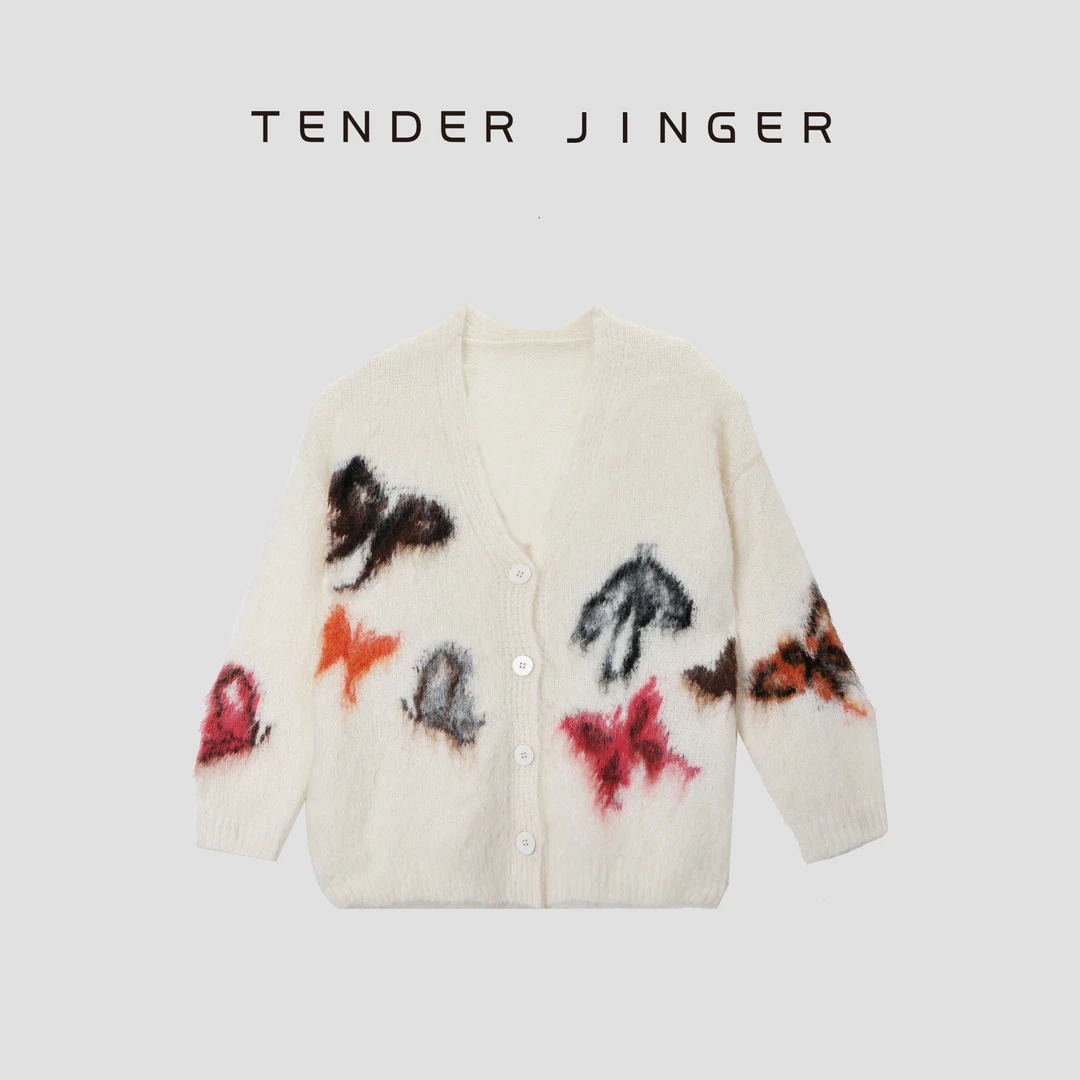 Tender Jinger｜线下专柜 法式拉绒提花开衫T54MII50206