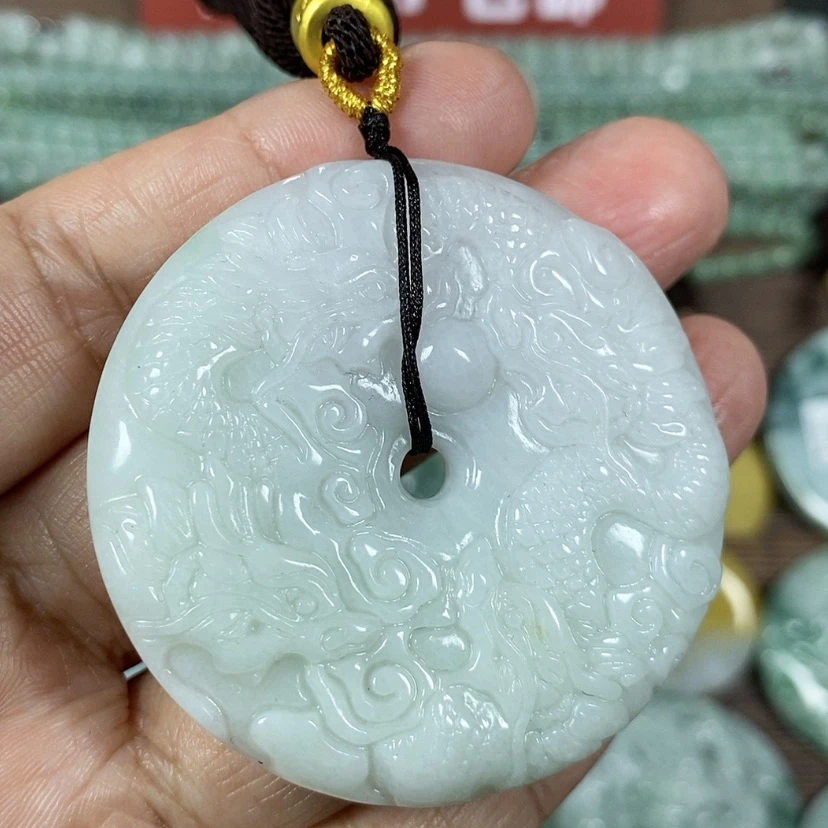 【闪购商品】翡翠颈饰未镶嵌玉吊坠翡翠玉厚装九龙扣