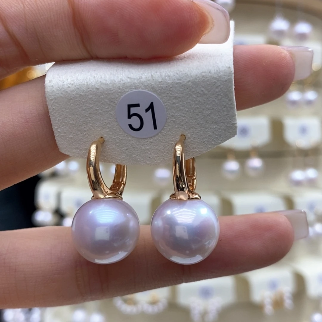 淡水珍珠耳饰银S925镶嵌