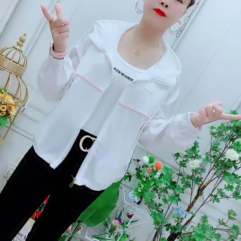 薄款连帽防晒衣女2025夏季新款时尚百搭透气休闲小个子防晒服外套