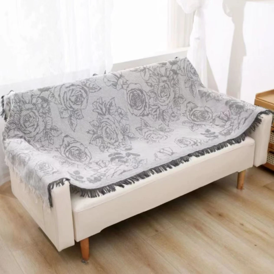 极简玫瑰90*180沙发巾