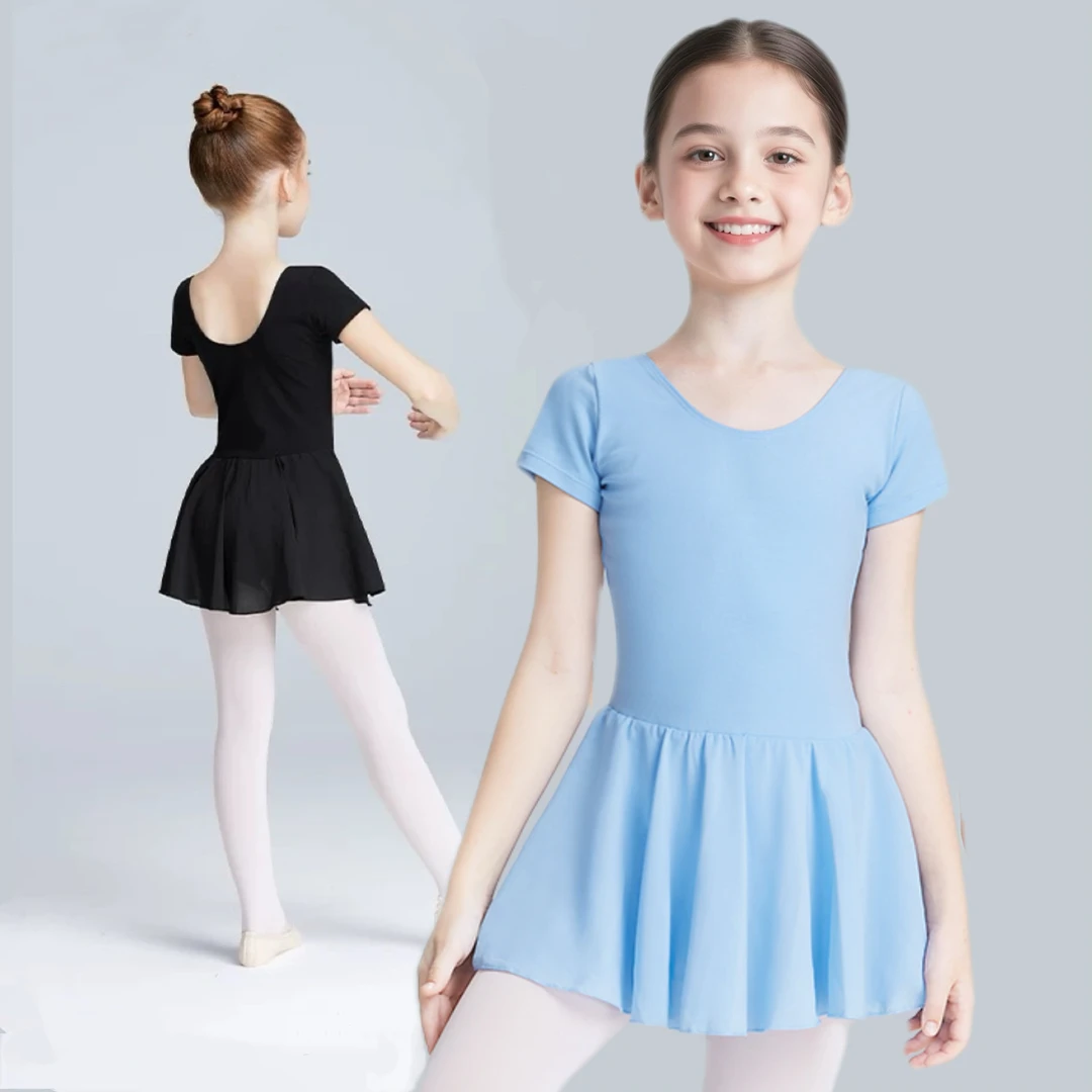 儿童舞蹈服女夏季芭蕾舞练功服女童短袖公主形体裙中国舞服体操服
