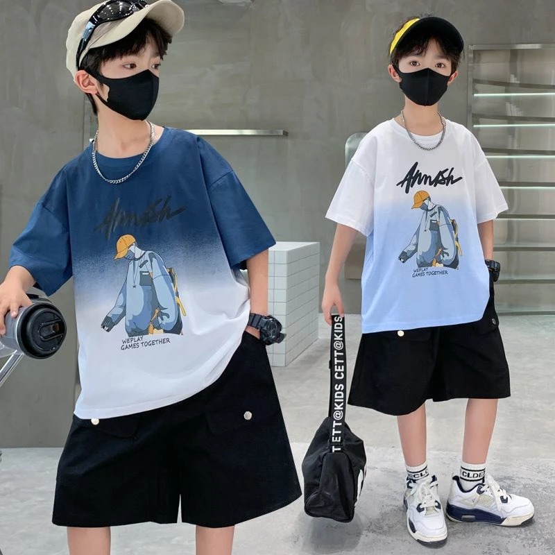 童装男童夏装短袖2025新款6-12岁中大童夏季薄款洋气T恤男孩半袖8