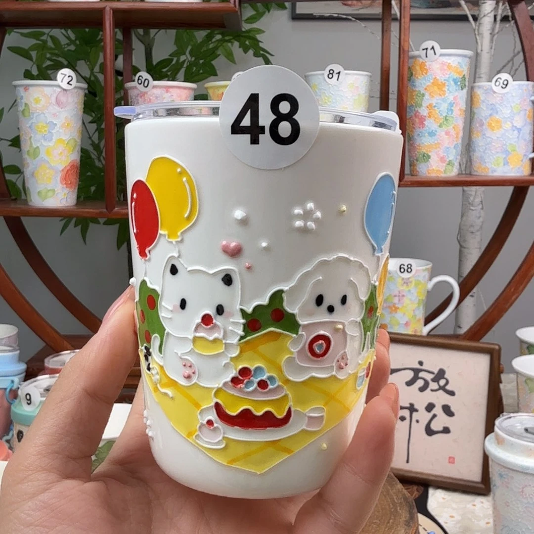 陶48景德镇手绘高温釉下彩玉泥