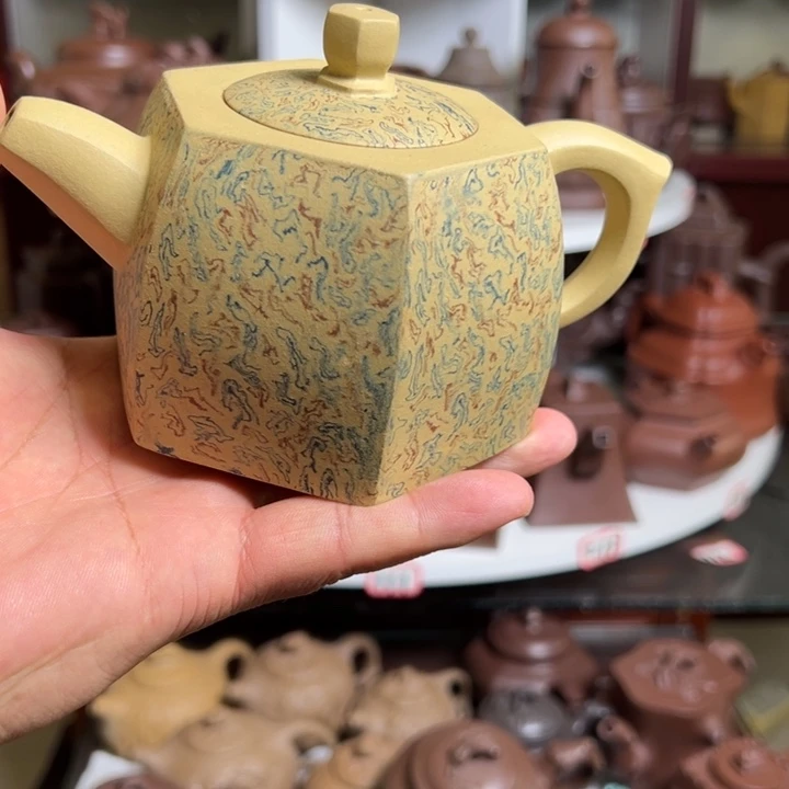 紫砂茶壶原矿六方绞泥