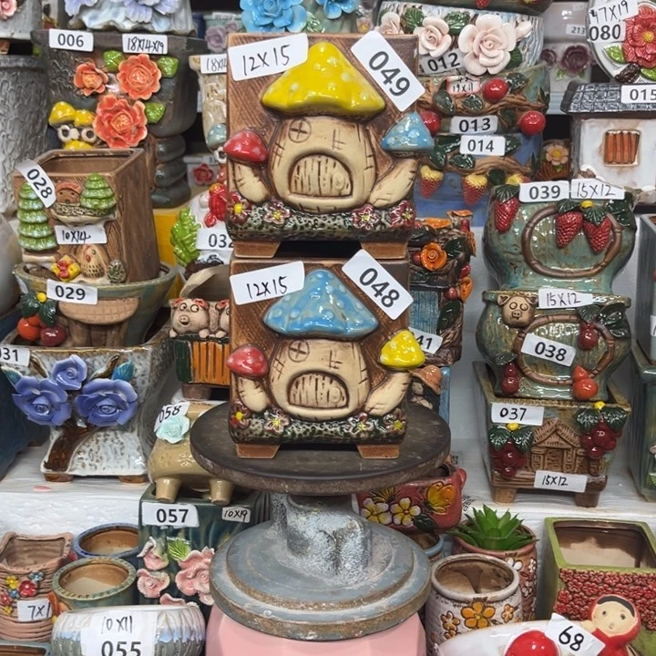 紫砂花盆粗陶材质多肉花盆