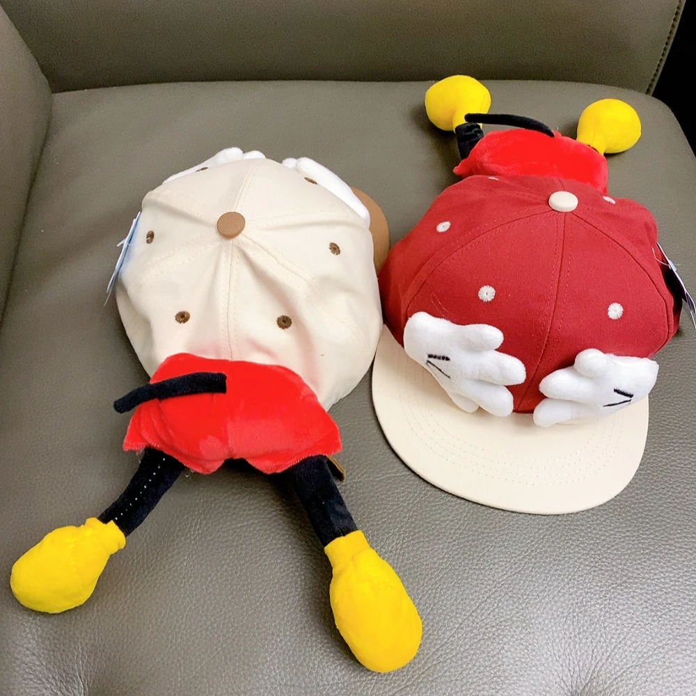 儿童卡通可爱米奇屁屁平檐棒球帽子洋气潮男女小孩春秋鸭舌太阳帽