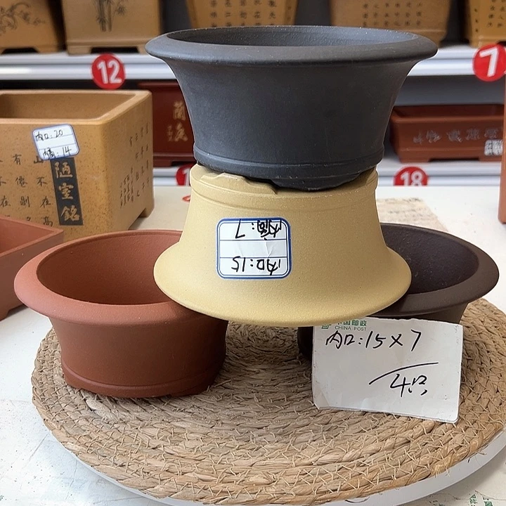 紫砂花盆蛇年大吉